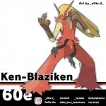 3_fingers alternate_color feathers fingers green_eyes red_body red_feathers simple_background solo text white_background elite.4 capcom nintendo pokemon street_fighter ken_masters avian blaziken generation_3_pokemon pokemon_(species) 1:1 character_name