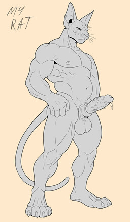 animal_genitalia animal_penis anthro balls belly biceps big_balls big_muscles big_penis biped bodily_fluids claws dripping erection feline_genitalia feline_penis finger_claws fingers genital_fluids genital_focus genitals hairless love_handles male muscular muscular_anthro muscular_male nipples nude pecs penile_spines penis pointy_ears precum precum_drip precum_string presenting presenting_penis sheath slightly_chubby slightly_chubby_anthro slightly_chubby_male solo standing tail my_rat domestic_cat felid feline felis hairless_cat mammal sphynx_(cat) hi_res