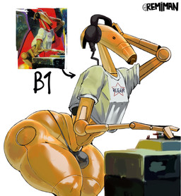 big_butt bubble_butt bulge butt clothing crop_top curvy_figure directional_arrow disc_jockey electronics femboy headphones machine male metallic_body not_furry playing_music shirt simple_background solo standing text text_on_clothing text_on_crop_top text_on_shirt text_on_topwear thick_thighs thong topwear turntable_(decks) underwear white_background wide_hips remiman star_wars b1_battle_droid battle_droid humanoid robot robot_humanoid 2025 absurd_res english_text hi_res reference_image watermark