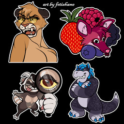 alternate_species anthro berry chibi ears_back eyebrows eyewear female food fruit glasses group magnifying_glass male pivoted_ears plant raised_eyebrow snarling sticker tail tinted_glasses fetishame mario_bros mythology nintendo bowser canid canine dragon felid kobold lion mammal maned_wolf mythological_creature mythological_scalie pantherine procyonid raccoon scalie 1:1 character_request