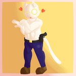 anthro clothed clothing gun handgun heart_symbol looking_at_viewer male one_eye_closed pistol ranged_weapon solo tail weapon wink zarzymoriah epic_games fortnite meowscles meowscles_(ghost) 1:1 absurd_res hi_res