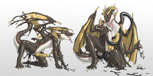 4_toes 5_fingers after_transformation all_fours anal anal_penetration animal_genitalia anthro arm_spikes athletic athletic_anthro athletic_male autopenetration big_penis black_tentacles bodily_fluids chin_spikes claws cum cum_on_ground cumshot digitigrade dragon_wings dripping egg ejaculation erection eye_roll facial_spikes feet finger_claws fingers gender_transformation genital_fluids genital_slit genitals gradient_background grey_background grey_body growth hands-free head_ridge head_spikes horn huge_penis intersex jaw_spikes kneeling knot knotted_penis latex latex_body latex_cum latex_transformation liquid_latex long_tail looking_pleasured male maleherm markings masturbation membrane_(anatomy) membranous_wings mid_transformation mti_transformation mtmh_transformation multicolored_body muscular muscular_intersex muscular_male muscular_maleherm nose_spike on_one_knee open_mouth orgasm paws penetration penile penile_masturbation penis pupils raised_tail red_markings ridged_knotted_penis ridged_penis scutes shoulder_spikes simple_background slit_pupils smile snout solo spikes spikes_(anatomy) tail tentacle_in_ass tentacle_masturbation tentacle_penetration tentacle_tongue tentacles thick_tail toe_claws toes tongue tongue_out transformation two_tone_body unusual_bodily_fluids unusual_cum unusual_genital_fluids white_body wing_growth wing_spikes wings yellow_claws yellow_eyes yellow_horn yellow_penis yellow_spikes yellow_wings whcy european_mythology mythology yonglong dragon latex_creature living_latex mythological_creature mythological_scalie scalie symbiote western_dragon 2024 hi_res shaded soft_shading