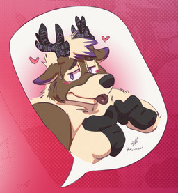 anthro bodily_fluids male nervous nervous_look nervous_sweat solo sweat koidewan abates_(microreindeer) deer mammal new_world_deer reindeer hi_res