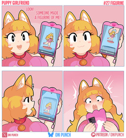 :3 big_breasts breasts container electronics eyelashes female food holding_object holding_phone jar onigiri open_mouth phone pink_phone rice scared smile solo sparkles sparkling_eyes text onigiri_punch animal_humanoid canid canid_humanoid canine canine_humanoid dog_humanoid humanoid mammal mammal_humanoid absurd_res comic english_text hi_res meme
