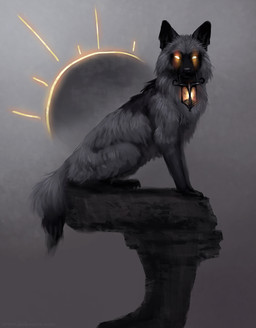 ambiguous_gender feral glowing glowing_eyes lamp lantern paws sitting solo jademerien canid canine mammal 2018 digital_media_(artwork) hi_res