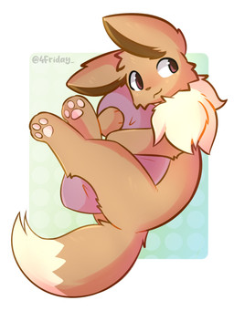 ambiguous_gender body_pillow brown_body brown_eyes brown_fur brown_nose cheek_tuft facial_tuft feral fur hug hugging_object hugging_pillow looking_away markings midair nude pawpads paws pillow pink_pawpads smile solo tan_markings tuft 4friday nintendo pokemon eevee generation_1_pokemon pokemon_(species) 3:4 hi_res