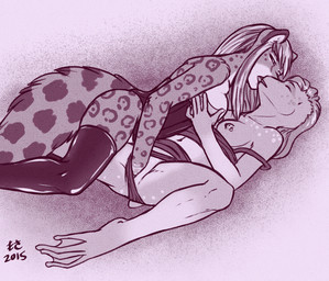 anthro bodily_fluids breast_squish breasts breasts_frottage clothed clothing clothing_aside corset duo eyes_closed feet female female/female fisting genital_fluids genitals half-closed_eyes interspecies kissing legwear lingerie lying membrane_(anatomy) narrowed_eyes nipple_piercing nipples non-mammal_breasts off_shoulder on_back panties panties_aside penetration piercing predator/prey sex small_breasts spread_legs spreading squish thigh_highs toes topwear underwear underwear_aside vaginal_fluids vulva webbed_feet webbed_hands mosa mintaka shii_(shinigamiinochi) amphibian felid frog jaguar mammal pantherine 2015 monochrome sketch