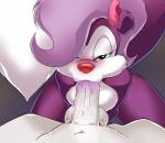 anthro balls big_tail duo fellatio female first_person_view genitals half-closed_eyes interspecies looking_at_viewer male male/female narrowed_eyes oral penile penis seductive sex tail pepipopo tiny_toon_adventures warner_brothers fifi_la_fume human mammal mephitid skunk