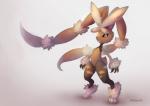 ambiguous_gender anthro biped brown_body brown_fur claws fur long_ears looking_at_viewer open_mouth solo standing eldrige nintendo pokemon generation_6_pokemon lagomorph mammal mega_evolution mega_lopunny pokemon_(species) 2014