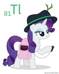 2020 4:5 absurd_res blue_eyes book clothing english_text equid equine fedora female feral friendship_is_magic hair hasbro hat headgear headwear hi_res holding_object hooves horn lidded_eyes mammal my_little_pony mythological_creature mythological_equine mythology parclytaxel purple_hair raised_hoof rarity_(mlp) saddle_bag scintillator simple_background solo text thallium twig unicorn url white_background white_body