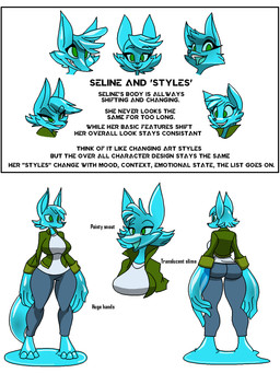anthro bio blue_body female food jelly_(food) slime style_change style_emulation sylvaxien translucent themadastronaut seline_(themadastronaut) alien canid canine fox goo_creature mammal expression_sheet hi_res model_sheet