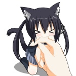 acting_like_a_cat bite black_clothing black_knee_highs blush bodily_fluids bottomwear cat_tail chibi clothed clothing dark_clothing dark_knee_highs daww disembodied_hand duo female finger_bite finger_fetish finger_in_mouth finger_play fingers footwear knee_highs knee_socks legwear micro nom pigtails school_uniform skirt socks solo_focus tail tail_motion tailwag tears text uniform kohinata_sora k-on! azusa_nakano animal_humanoid cat_humanoid felid felid_humanoid feline feline_humanoid humanoid mammal mammal_humanoid 1:1 2d_animation animated digital_drawing_(artwork) digital_media_(artwork) low_res short_playtime translated