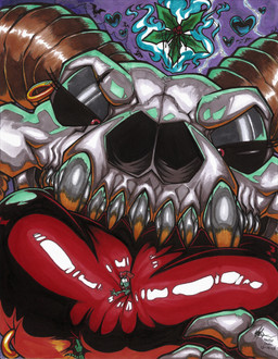 ambiguous_gender anterior_nasal_aperture bone group heart_symbol holidays holly_(plant) horn hyper hyper_lips kissing lips lower_lip male piercing plant skeleton skull text thick_lips walter_sache christmas cameron_(skunkdude13) jimmy_basil-lisk animated_skeleton ghost lizard reptile scalie spirit undead 2017 absurd_res english_text hi_res signature watermark