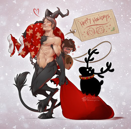 abs antlers armpit_hair body_hair cheekbones clothed clothing digitigrade feral fur group holidays hooves horn male nude tail trio zillabean christmas hannibal_(series) hannibal_lecter krampus stag_(hannibal) will_graham animal_humanoid bovid bovid_humanoid caprine caprine_demon caprine_humanoid demon goat_demon goat_humanoid horned_humanoid human humanoid mammal mammal_humanoid digital_media_(artwork)