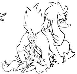 all_fours ambiguous_gender animal_genitalia anime anthro anthro_on_feral anus balls bestiality black_and_white blush braixen canine canine_penis dog fellatio fennec feral fox fur furfrou interspecies knot lying male mammal monochrome nintendo oral oral_sex penis pokémon poodle sex smile spread_legs spreading sucking tom_smith video_games
Rating: Explicit
Score: 8
User: FireXSpirit
Date: November 08, 2013