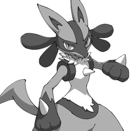 ambiguous_gender chest_spike chest_tuft fighting_pose fur fur_markings grey_body hand_spike markings pose pseudo_clothing solo spikes spikes_(anatomy) tuft noye nintendo pokemon generation_4_pokemon lucario pokemon_(species) 1:1 2025 digital_drawing_(artwork) digital_media_(artwork) greyscale hi_res monochrome
