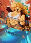 5_fingers abs anthro autumn autumn_leaves big_breasts blonde_hair bodily_fluids breasts brown_body brown_fur brown_hair car cleavage clothed clothing cloud convertible crop_top driving duo female fingers floppy_ears fur hair hand_behind_head happy huge_breasts inside_car inside_vehicle leaf long_hair midriff muscular muscular_female open_clothing open_mouth open_shirt open_smile open_topwear outside pawpads pouting serratus shirt short_hair size_difference sky smile sports_panties tail tears tongue tongue_out topwear vehicle yellow_body yellow_fur doorglin dog_knight_rpg jeane_(ceehaz) rory_(ceehaz) bird_dog canid canine canis dobermann domestic_dog golden_retriever hunting_dog mammal pinscher retriever 2025 absurd_res hi_res signature