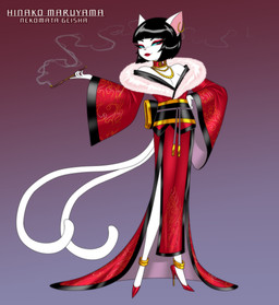 2_tails anklet anthro asian_clothing black_hair blue_eyes choker clothed clothing ear_piercing ear_ring east_asian_clothing facial_markings female footwear fur_trim_(clothing) geisha gradient_background hair hand_on_hip head_markings high_heels hime_cut hoop_ear_ring japanese_clothing jewelry kimono kiseru lipstick makeup markings multi_tail necklace piercing red_lipstick ring_piercing shoes short_hair simple_background smoking_pipe solo tail crovirus asian_mythology east_asian_mythology japanese_mythology mythology hinako_maruyama felid mammal nekomata yokai 2025 absurd_res hi_res