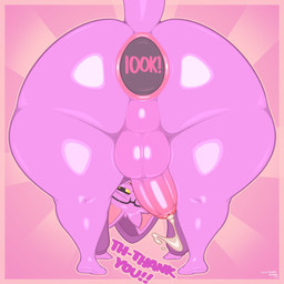 all_fours anal_orgasm anthro ass_up backsack balls big_balls big_butt big_penis black_eyes bodily_fluids border bottomless bottomless_anthro bottomless_male butt celebration clothed clothing color_coded_text cum cum_while_penetrated cumshot cute_fangs ejaculation erection eyewear fangs feet femboy foreskin fur genital_fluids genital_raphe genitals glans glasses glistening glistening_balls glistening_bodily_fluids glistening_body glistening_butt glistening_cum glistening_eyes glistening_genital_fluids glistening_genitalia glistening_glans glistening_hair glistening_legs glistening_penis glistening_perineum glistening_skin glistening_thighs hair hands-free hoodie huge_butt huge_thighs humanoid_feet humanoid_genitalia humanoid_hands humanoid_penis light looking_at_viewer male mostly_nude narrowed_eyes nude number open_mouth open_smile orgasm orgasm_face partially_retracted_foreskin penetration penis perineum pink_background pink_balls pink_body pink_fur pink_glans pink_hair pink_penis pink_perineum pink_tail plantigrade pose presenting presenting_balls presenting_hindquarters pupils purple_clothing purple_hoodie purple_text purple_topwear raphe_(anatomy) rear_view scrotal_raphe simple_background slit_pupils smile solo tail tan_border teeth text thank_you thanking thick_penis thick_thighs topwear upside_down wide_hips writing_on_buttplug yellow_sclera frumples frumples_(character) domestic_cat felid feline felis mammal 1:1 2025 artist_name colored dated digital_drawing_(artwork) digital_media_(artwork) english_text hi_res lighting milestone_celebration shaded signature