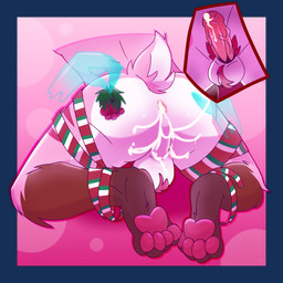accidental_holly anthro antlers anus ass_up backsack ball_tuft balls belly bodily_fluids body_hair bound brown_body brown_fur butt butt_grab cum cum_drip cum_inside cum_on_balls cum_on_butt cum_on_penis cum_on_self disembodied_hand dripping feet foreskin fur genital_fluids genitals ghost_hand hand_on_butt hindpaw holding_butt holidays holly_(plant) horn kneeling legs_tied male multicolored_body multicolored_fur pawpads paws penis perineum pink_background pink_body pink_fur plant presenting presenting_anus pubes rear_focus rear_view red_body red_fur ribbons scut_tail short_tail simple_background solo sparkles tail translucent translucent_hand tuft vein veiny_penis white_body white_fur wrapped_legs arvo_(artist) christmas akki_(arvo) jackalope lagomorph leporid mammal rabbit 1:1 2024 alpha_channel hi_res