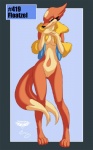 2011 anthro anthrofied biped breasts collaboration female floatzel generation_4_pokemon genitals hashtag id_number looking_at_viewer mingchee multi_tail navel nintendo notorious84 nude number pinup pokemon pokemon_(species) pokemorph pose pussy solo species_name standing tail text the_pokedex_project