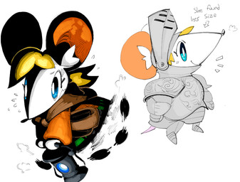 alternate_species armor big_ears blonde_hair blush bottomwear brown_scarf clothed clothing female fur furrification green_bottomwear green_clothing green_skirt hair lamp lantern orange_clothing orange_sweater orange_topwear running scarf simple_background skirt solo sweater topwear white_body white_fur goatboydraws capcom resident_evil ashley_graham moushley house_mouse mammal mouse murid murine rodent digital_media_(artwork)