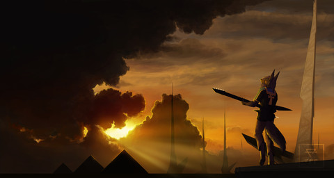 amazing_background anthro black_body black_fur black_sclera clothed clothing cloud detailed_background electric_guitar fur guitar hair holding_musical_instrument holding_object male musical_instrument outside p700 playing_guitar playing_music plucked_string_instrument pyramid scenery_porn sky solo standing string_instrument sunset kavaeric egyptian_mythology middle_eastern_mythology mythology anu anubis anubian_jackal canid canine canis deity jackal mammal 2017 detailed digital_media_(artwork) hi_res