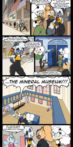 accessory ambiguous_gender anthro arm_wraps bell bell_collar boots bottomwear clothing collar dialogue female footwear group hair_accessory hair_tie jumpsuit museum outside pants shirt shoes sneakers speech_bubble tank_top text topwear wraps himitsu justtaylor idw_publishing sega sonic_the_hedgehog_(comics) sonic_the_hedgehog_(idw) sonic_the_hedgehog_(series) jewel_the_beetle lanolin_the_sheep_(sonic) tangle_the_lemur whisper_the_wolf arthropod beetle bovid canid canine canis caprine insect jewel_beetle lemur mammal primate sheep strepsirrhine wolf absurd_res comic english_text hi_res watermark
