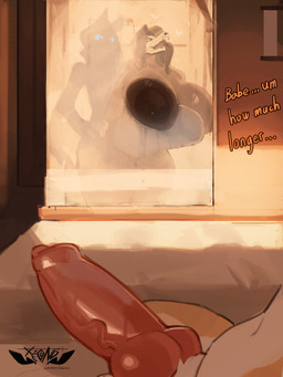 abdominal_bulge animal_genitalia animal_penis anthro big_breasts big_penis black_body black_fur black_hair black_tongue bone breasts canine_genitalia canine_penis cuckold disembodied_penis duo erection female female_penetrated fur genitals hair heart_symbol huge_breasts huge_penis infidelity knot large_penetration long_tongue male male/female male_penetrating male_penetrating_female mirror mirror_reflection penetration penis reflection sex skull skull_head tongue tongue_out xeono scp_foundation nexo_(xeono) scp-1471-a malo nexis_domine 3:4 absurd_res hi_res