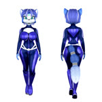 accessory anthro big_breasts big_butt blue_body blue_fur blue_hair blue_tail bodysuit breasts butt clothing female front_view fur furgonomics glistening glistening_clothing green_eyes hair jewelry looking_at_viewer multicolored_body multicolored_fur multicolored_hair multicolored_tail rear_view silver_(metal) silver_jewelry simple_background skinsuit smile solo spacesuit swaying tail tail_accessory tail_motion tail_sway tailband tight_clothing walking white_background white_body white_fur white_hair white_tail wide_hips defaultuser12 nintendo star_fox krystal_(star_fox) canid canine fox mammal 1:1 2018 3d_(artwork) absurd_res animated digital_media_(artwork) hi_res loop no_sound short_playtime webm