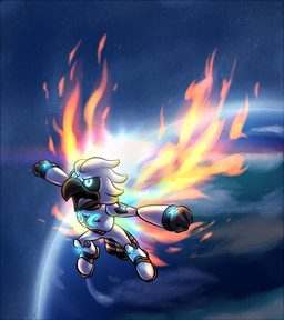 4_fingers action_pose armor armwear beak black_beak black_clothing black_footwear black_sclera blue_eyes bottomwear brown_body brown_feathers clothing earth feathers fingers fire fist flaming_wings flying footwear front_view glowing glowing_eyes glowing_markings grey_armwear grey_body grey_clothing grey_feathers markings planet pose pupils solo space striped_feathers tail tail_feathers topwear unusual_anatomy unusual_wings white_armwear white_body white_bottomwear white_clothing white_feathers white_footwear white_topwear wings yellow_body yellow_feathers bassybefuddle conditional_dnp avian bird 2021 character_request hi_res