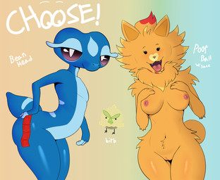 ambiguous_gender anthro big_butt breasts butt female feral genitals group male nipples pokemorph smile thick_thighs tongue trio vulva booponies conditional_dnp nintendo pokemon pokemon_winds_and_waves avian browt canid canine gecqua generation_10_pokemon mammal pokemon_(species) pombon 2026 hi_res