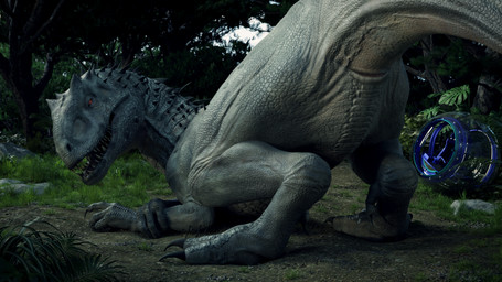 anatomically_correct anatomically_correct_cloaca anatomically_correct_genitalia animal_genitalia butt claws cloaca crossed_arms crouching female feral forest genitals grass gyrosphere horizontal_cloaca looking_at_viewer looking_back looking_back_at_viewer open_mouth orange_eyes plant presenting presenting_cloaca presenting_hindquarters pupils scales sharp_teeth slit_pupils solo spikes teeth thick_thighs tree white_body white_scales anonymous_artist ivorylagiacrus jurassic_park jurassic_world universal_studios dinosaur hybrid indominus_rex prehistoric_species reptile scalie theropod 16:9 2021 3d_(artwork) 4k absurd_res artist_collaboration digital_drawing_(artwork) digital_media_(artwork) hi_res widescreen female_(lore)
