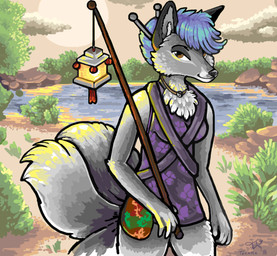 anthro cloud female lake lamp lantern solo tacoma glimm_(character) canid canine fox mammal 2018 digital_media_(artwork) digital_painting_(artwork) painting_(artwork)