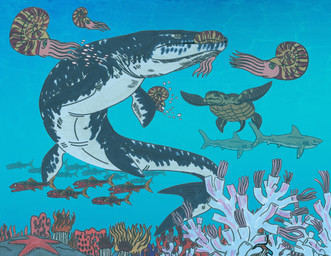 ambiguous_gender bite bubble cephalopod_shell duo feral fin flippers group horizontal_pupils mollusk_shell pupils shell slit_pupils solo swimming tail tail_fin underwater water isaiahctorre allopleuron ammonite anthozoan aquatic asterozoan aulopiform cephalopod cnidarian coral echinoderm enchodus fish mackerel_shark mollusk mosasaur mosasaurus prehistoric_species reptile scalie sea_turtle shark squalicorax starfish turtle absurd_res hi_res