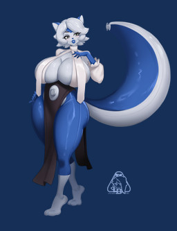 anthro big_breasts big_butt blue_body blue_lips breasts butt female grey_eyes hair hyper lips solo solo_focus white_body white_hair little1234blood darbo animate_inanimate canid canine canis domestic_dog husky mammal nordic_sled_dog spitz absurd_res alpha_channel hi_res