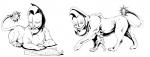 armor empty_eyes living_tail smile sun tail tail_head unusual_anatomy unusual_tail jazzycat undertale undertale_(series) mister_sunshine boss_monster_(undertale) bovid caprine chimera hybrid mammal black_and_white monochrome