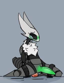 anal anal_penetration anthro arthropod_abdomen bdsm black_body blush bodily_fluids dildo dildo_in_ass dildo_insertion erection genitals green_blush green_penis grey_background kneeling male neck_tuft no_pupils object_in_ass penetration penis sex_toy sex_toy_in_ass sex_toy_insertion simple_background solo tears tuft hallowed_knight_34 hollow_knight_(franchise) team_cherry bandit_(hallowed_knight_34) arthropod vessel_(species) absurd_res hi_res