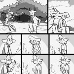 1:1 anthro antlers awkward bottomwear bovid breasts campfire camping candy caprine clothed clothing comic deer dessert domestic_sheep eye_contact feeding female fire food footwear forest fully_clothed gesture greyscale group horn lagomorph leporid log looking_at_another looking_down male mammal marshmallow monochrome open_clothing open_mouth open_shirt open_topwear outside pants plant pointy_feet rabbit roasting_marshmallow sheep shirt short_tail sitting slypon smile t-shirt tail tom_(ehs) topwear tree undershirt waving waving_hand wood