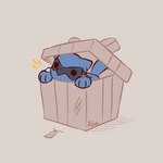 ambiguous_gender anthro blue_body box box_of_cuteness container gift_box solo tail young young_anthro advos nintendo pokemon generation_4_pokemon pokemon_(species) riolu 1:1