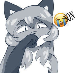 anthro big_ears biped black_eyes checkered cheek_tuft crying_emoji emoji eyebrow_through_hair eyebrows eyelashes facial_tuft female fist fist_on_chin fluffy fluffy_chest gloves_(marking) hair long_hair looking_at_viewer markings multicolored_body raised_eyebrows raised_fist raised_hand shitpost simple_background small_nose small_snout smile smiling_at_viewer smirk smirking_at_viewer smug smug_grin snout solo text translucent translucent_hair tuft two_tone_body white_background white_sclera conditional_dnp killerfoxkin apple_inc. son_(meme) averi_(fiddleafox) canid canine fox mammal red_fox true_fox 2026 digital_drawing_(artwork) digital_media_(artwork) english_text greyscale hi_res meme monochrome reaction_image