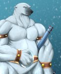 anthro belt biceps big_muscles biped looking_at_viewer male musclegut muscular muscular_anthro muscular_male pecs snow snowing solo weapon chibikoma donkey_kong_(series) donkey_kong_country_tropical_freeze nintendo bashmaster_the_unbreakable bear mammal polar_bear ursine 2022 absurd_res digital_drawing_(artwork) digital_media_(artwork) half-length_portrait hi_res portrait