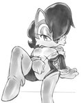 anthro boots breasts cheek_tuft clothing eyelashes facial_tuft female footwear frown gloves hair handwear high_heels jumpsuit lidded_eyes shoes solo tail tuft undressing wide_hips icydirtball archie_comics sega sonic_the_hedgehog_(archie) sonic_the_hedgehog_(comics) sonic_the_hedgehog_(series) saleta_acorn chipmunk ground_squirrel mammal rodent sciurid hi_res monochrome