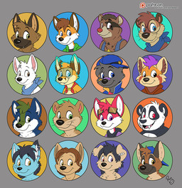 anthro black_body black_fur black_hair blue_eyes brown_body brown_eyes brown_fur brown_hair closed_smile ear_piercing ear_ring fangs fur glistening glistening_eyes green_eyes grey_body grey_fur hair head_tuft heterochromia jewelry looking_aside male messy_hair mouth_closed necklace nude open_mouth open_smile orange_body orange_eyes orange_fur piercing purple_eyes purple_hair red_eyes ring_piercing short_hair simple_background smile solo tan_body tan_fur teeth tuft white_body white_fur yellow_body yellow_eyes yellow_fur young young_anthro young_male pandapaco sepfy ailurid bear canid canine giant_panda mammal mustelid otter red_panda bust_portrait multiple_images portrait