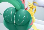 anthro back_boob bent_over big_breasts big_butt bodily_fluids breasts butt cum cum_on_butt eyes_closed female genital_fluids huge_breasts huge_butt huge_hips huge_thighs multicolored_body smile solo thick_thighs two_tone_body wide_hips mleonheart nintendo pokemon dracozolt fossil_pokemon generation_8_pokemon pokemon_(species) 2023