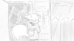 anthro biped bodily_fluids building clothed clothing crying ears_back eyebrows eyes_closed fence front_view fur hair house male open_mouth pivoted_ears raining solo sweat sweater tail tears topwear dragonweirdo animal_crossing nintendo marshal_(animal_crossing) mammal rodent sciurid tree_squirrel 16:9 dialogue_in_description greyscale hi_res monochrome story story_in_description widescreen