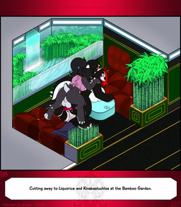 anthro balls bamboo big_breasts bodily_fluids breasts claws clothed clothing curvy_figure duo female genital_fluids genitals gynomorph gynomorph/female gynomorph_penetrating hair huge_breasts intersex intersex/female intersex_penetrating nipples non-mammal_breasts partially_clothed penetration restaurant sex tail text voluptuous waterfall white_body drxii kobold_quest bael_thunderfist ikusame kina_kobold liquorice_kobold kobold reptile scalie stegobold digital_media_(artwork) english_text hi_res