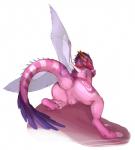 anus butt claws clothing feathers female genitals horn jewelry looking_at_viewer looking_back pink_anus pink_pussy presenting presenting_hindquarters presenting_pussy pussy raised_tail silk simple_background solo tail veil wings flight-off-course flight_rising mythology dragon mythological_creature mythological_scalie scalie wildclaw_dragon 2018 hi_res