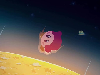 ambiguous_gender being_watched biped blush blush_stickers cloud countershade_face countershading detailed_background duo falling looking_at_another motion_lines mouthless night orange_body orange_eyes planet planet_popstar scared solo_focus space star tan_body ufo yellow_body suyasuyabi427 kirby_(series) nintendo ufo_(kirby) waddle_dee waddling_head 2026 animated frame_by_frame loop short_playtime