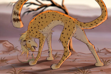 ambiguous_feral ambiguous_gender black_claws blonde_hair brown_spots claws duo eye_contact feral fur grass hair larger_male looking_at_another male male_feral markings open_mouth open_smile outside plant round_ears short_hair size_difference skinny smaller_ambiguous smile smiling_at_another smiling_at_each_other spots spotted_body spotted_fur spotted_markings spotted_tail standing tail tail_markings tan_markings tree yellow_body yellow_fur azzai tivadu cheetah felid feline lizard mammal reptile scalie 2024 3:2 colored digital_drawing_(artwork) digital_media_(artwork) shaded